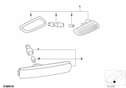 Junta derecha para BMW para varios modelos/series de BMW (OEM 63138400764). Original BMW