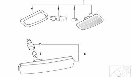 Intermitente lateral derecho OEM 63138389536 para BMW E36, Z3. Original BMW.
