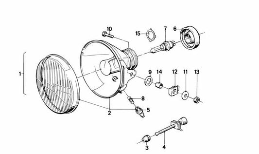 Crystal de dispersion avec réflecteur OEM 63121459314 pour BMW K75, K100, K100RS, K100RT, K75RT ... et plus. BMW original Motorrad.