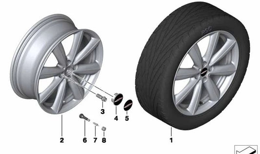 Placa J.Cooper Works con lámina adhesiva OEM 36136786764 para MINI R50, R53, R56, R56 LCI, Clubman R55, Cabrio R52, Coupé R58, Roadster R59, Countryman R60, Paceman R61... y más. Original MINI.