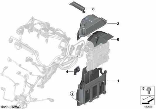 DDE cover for BMW F44, F45N, F46N, F48, F48N, F39 (OEM 12908473263). Genuine BMW