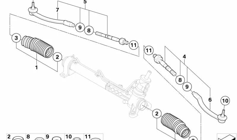 Articulación esférica derecha OEM 32116761560 para MINI R50, R53, R52. Original MINI.