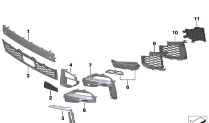 Toma de aire derecha OEM 51118074270 para BMW X5 G05. Original BMW.