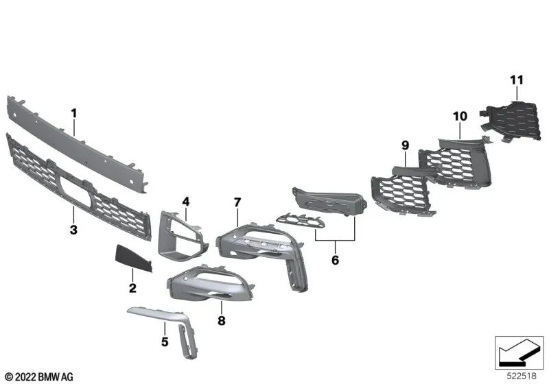 Tampa de engate esquerda pintada para BMW X5 G05 (OEM 51118092124). BMW original
