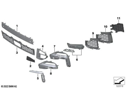 Tampa de engate esquerda pintada para BMW X5 G05 (OEM 51118092124). BMW original