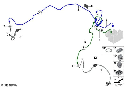 Manguito para cable OEM 61131355238 para BMW 5' F07, F10, F11, 6' F12, F13... y más. Original BMW.