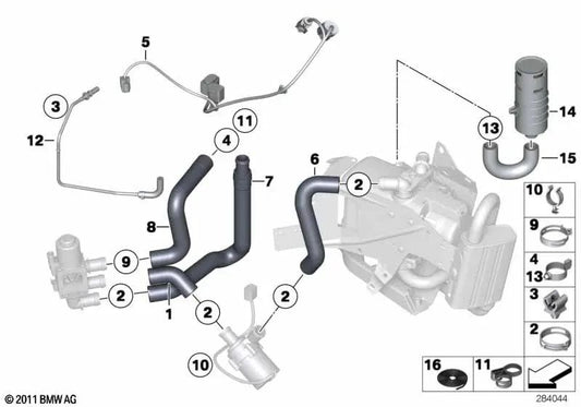 Luftansagschlauch für BMW E90, E91, E92, E93, F07, F10, F11, F06, F12, F13, F01, F02, F04 (OEM 64129184793). Original BMW