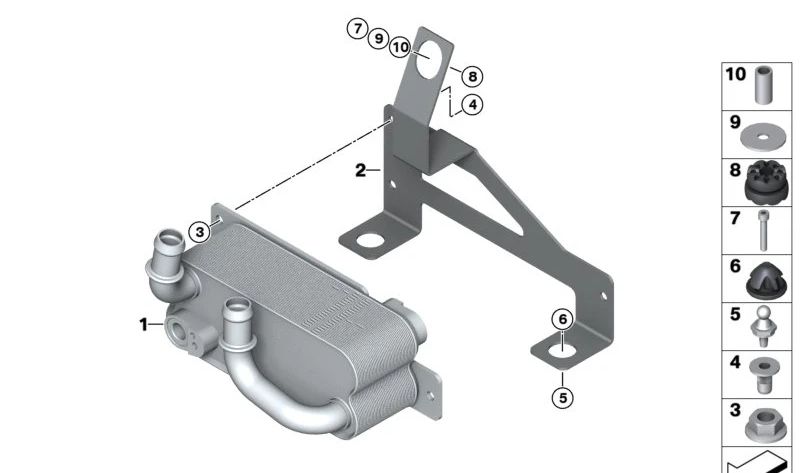 Soporte condensador bomba de calor OEM 64219291291 para BMW i3 (I01). Original BMW.