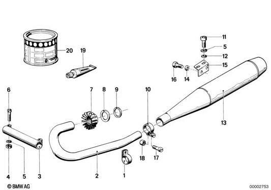 Ring de fixation pour BMW, plusieurs modèles (OEM 18211234449). BMW d'origine.