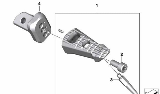 Rest-Pies Izquierdo OEM 46718405821 para BMW Motorrad R 1250 R, R 1200 R, R 1250 RS, R 1200 Rs. BMW Motorrad original.
