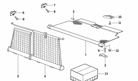 OM 51472255097 Crochet intérieur avant gauche pour BMW E34. BMW d'origine.
