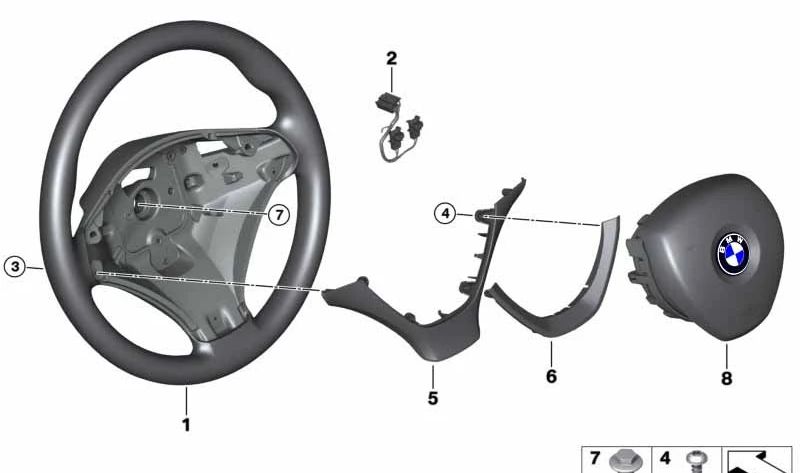 Volante deportivo de cuero OEM 32306797911 para BMW E70, E71, E72, X5 y X6. Original BMW.