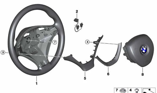 Volante deportivo de cuero OEM 32306797911 para BMW E70, E71, E72, X5 y X6. Original BMW.