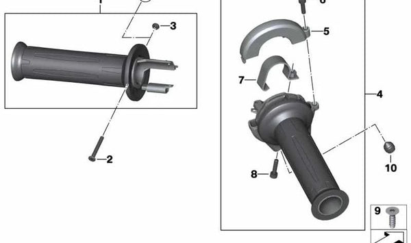 Abrazadera de sujeción OEM 61317674609 para BMW Motorrad R1200GS, F700GS, K1200S y más. Original BMW Motorrad.