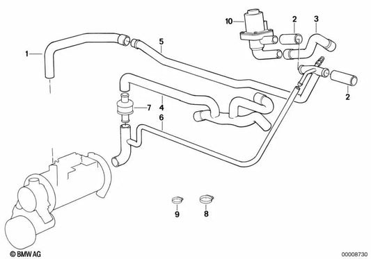 Tubo di ritorno per BMW E32 (OEM 64211388059). BMW originale.