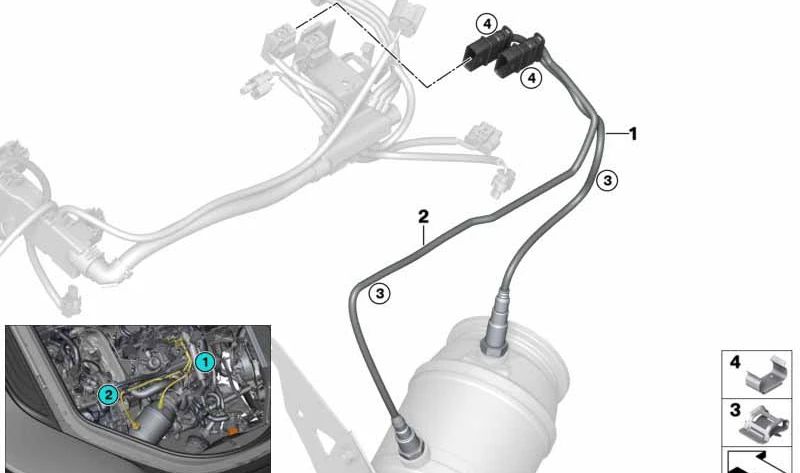 Sensore di ossigeno (sonda Lambda) OEM 11788617030 per BMW I12, I15. BMW originale.