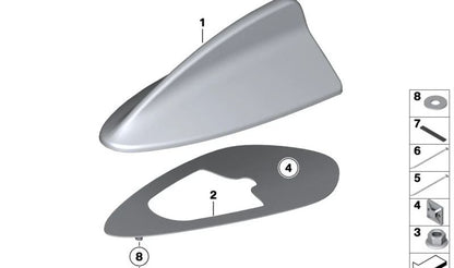 Carcasa vacía antena de techo imprimada OEM 65209259440 para BMW F22, F22N, F87, F87N, F30, F30N, F35, F35N, F80, F80N, F32, F32N, F36, F36N, F82, F82N. Original BMW.