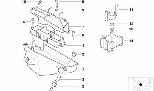 Tapa electronic-box OEM 61112346546 para BMW Motorrad F 650 GS, G 650 GS, G 650 GS Sertão. Original BMW Motorrad.