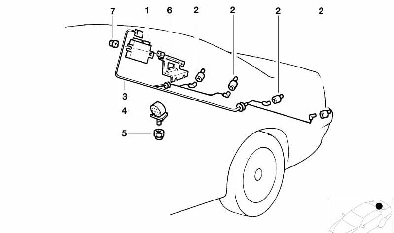 Sensor de aparcamiento (PDC) OEM 66216902181 para BMW E39 520d, 520i {todos los modelos compatibles}. Original BMW.