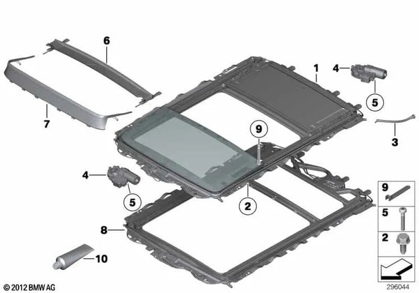 Marco del techo solar para BMW E84 (OEM 54102994058). Original BMW.
