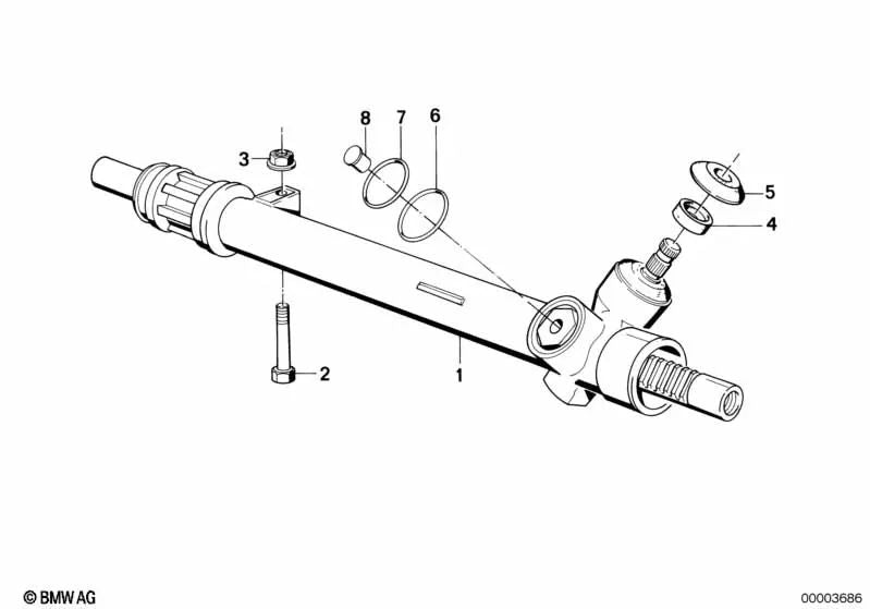 Tapón de dirección OEM 32111131630 para BMW Serie 3 E30 316, 316i (1983-1988). Original BMW.