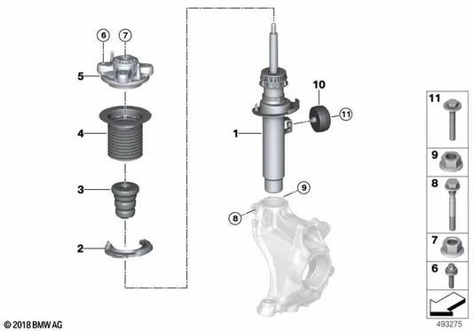 Front right shock absorber for BMW G29 (OEM 31316879192). Original BMW