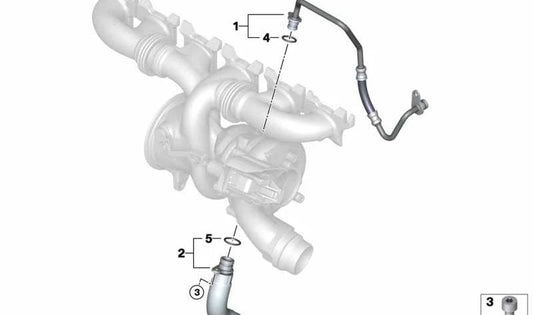 Junta tórica OEM 11427590576 para BMW Serie 1 {E82,E88,F20} M135i con motor N55. Compatible con versiones manual y automática. Original BMW.