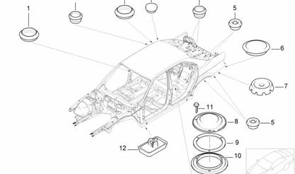 Refuerzo lateral izquierdo OEM 41128184524 para BMW E39. Original BMW.