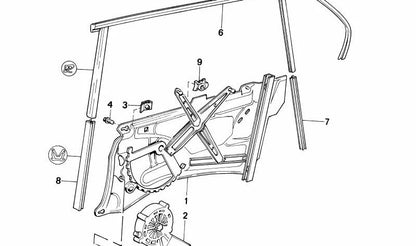 Elevador de ventana eléctrico trasero derecho OEM 51348147530 para BMW E32. Original BMW.