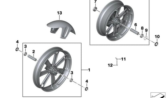 Llanta forjada delantera OEM 77219457420 para motos BMW R 18, R 18 Classic, R 18 B, R 18 Transcontinental. Original BMW Motorrad.
