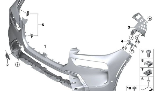 Oben linke Frontstange Guide OEM 51119881245 für BMW X7 G07 (alle Modelle: XDrive40D, XDrive40i, M60i, Alpina XB7). Original BMW.