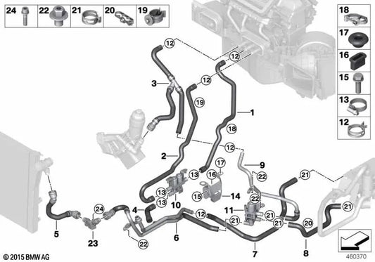 Adapter für BMW X5 E70, E70N, F15 Serie X6 E71, E72, F16 (OEM 64216985116). Original BMW.