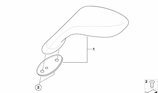 Espejo retrovisor izquierdo OEM 51167703609 para motos BMW HP2 Sport, R 1200 S. Original BMW Motorrad.