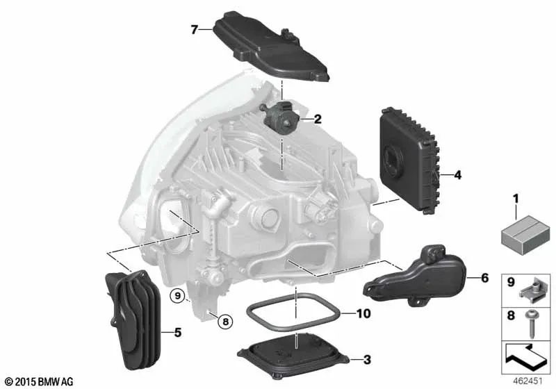 Screw repair kit for BMW 7 Series F01, F01N, F02, F02N, F04 and I12, I12N, I15 (OEM 63117225228). Original BMW.