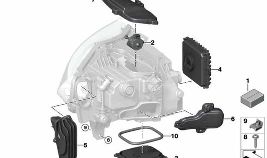 Tapa cubre faro derecho OEM 63117391482 para BMW i12 (todos) e i15 (todos). Pieza original BMW.