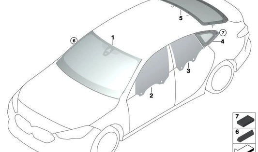 Côté arrière gauche pour BMW F44 (OEM 51357474353). BMW d'origine