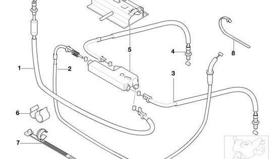 Cabo de acelerador OEM 32737692611 para BMW Motorrad R 1150 R (RR28) 2002-2005. Comprimento 1060mm. BMW Motorrad original.