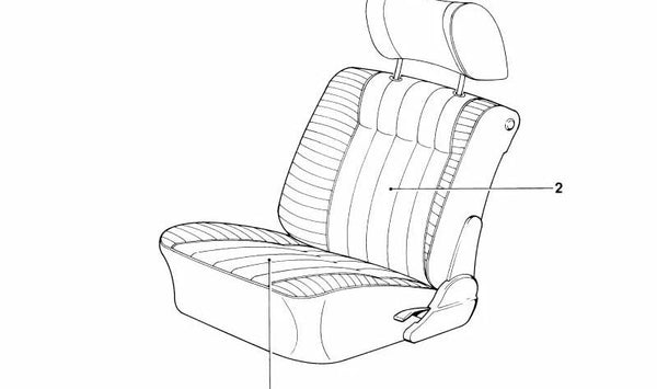 Funda de asiento original OEM 52101955245 para BMW Serie 5 E28. Repuesto de tela original BMW.