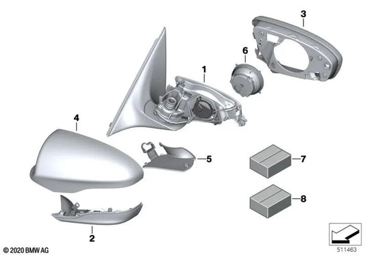 Right support ring for BMW 5 Series F10, 6 Series F06, F12, F13 (OEM 51168050472). Original BMW