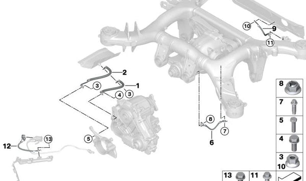 Masseleitung para BMW G20, G21, G28 Serie 4 G22 Serie 5 G30, G31, G38 Serie 6 G32 Serie 7 G11, G12 Serie 8 G14, G15, G16 (OEM 12428633997). Original BMW