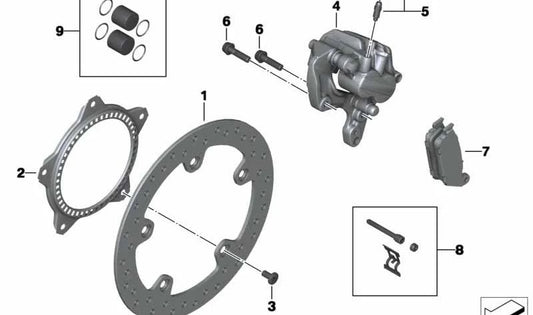 Anillo sensor de freno OEM 34517725189 para motos BMW C evolution, C 600 Sport, C 650 Sport, C 650 GT. Original BMW Motorrad.