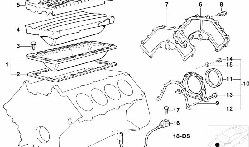 Juego tapas cierre motor OEM 11141436109 para BMW E34, E39, E38, E31, E53, E52. Original BMW.