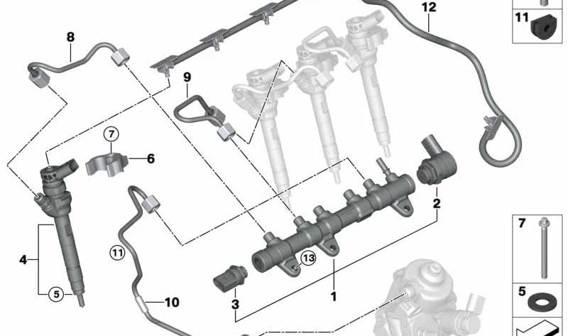 Sensor de pressão para BMW F70, U06, G60, G61, U11, U10, G45 e MINI U25 (OEM 13538472245). BMW original