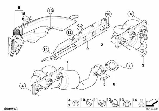 Krümmerkühlkanal para BMW E60N, E61N, E63N, E64N (OEM 18407565574). BMW original