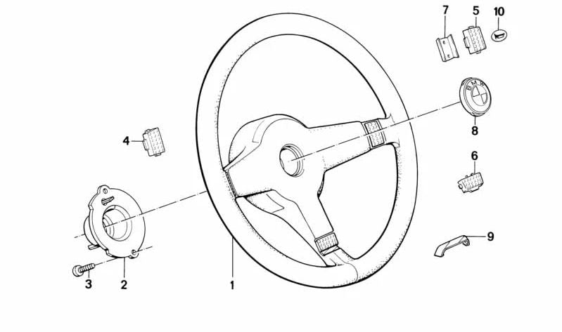 Botón señalizador izquierdo OEM 32331155953 para BMW E30, E28, E34, E24, E32. Original BMW.