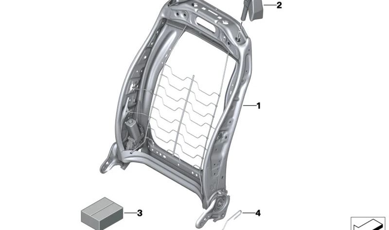 Right electric recliner for MINI F65, U25 and BMW 1 Series F70, 2 Series U06, X1 U11, U12, X2 U10, X3 G45 (OEM 52107911660). Original BMW