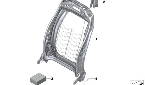 Varilla desbloqueo respaldo asiento izquierdo OEM 52105A15E37 para BMW F70, U11, U12 y MINI F65, F66, U25. Original BMW y MINI.