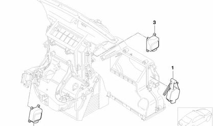 Actuador control temperatura OEM 64226910920 para MINI R50, R53 {Cooper, One 1.4i, One 1.6i}. Regula calefacción y clima. Original MINI.