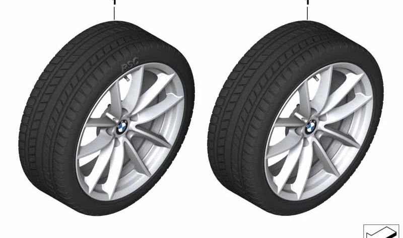 Rueda completa de invierno 225/60R18 OEM 36112463323 para BMW X3 G01, G01N y X4 G02, G02N. Compuesto blando y sensor RDC montado. Original BMW.
