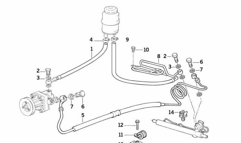 Tubo hidráulico de dirección asistida (OEM 32411093116) para BMW Serie 3 E36. Original BMW.